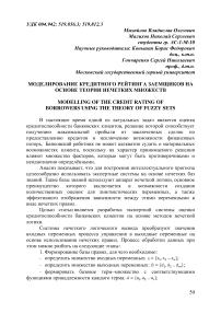 Моделирование кредитного рейтинга заемщиков на основе теории нечетких множеств