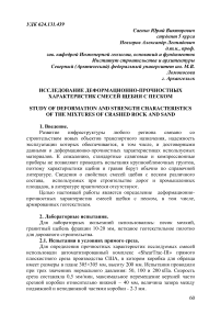 Исследование деформационно-прочностных характеристик смесей щебня с песком