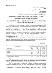 К вопросу о формировании стратегий в сфере обращения городских отходов