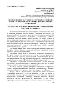 Восстановление нарушенного почвенного покрова отрицательного воздействия от промышленных предприятий