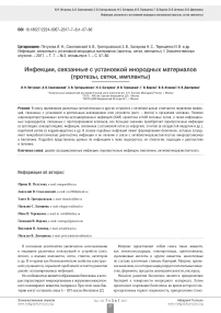 Инфекции, связанные с установкой инородных материалов (протезы, сетки, импланты)