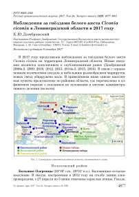 Наблюдения за гнёздами белого аиста Ciconia ciconia в Ленинградской области в 2017 году