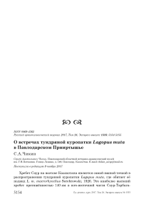 О встречах тундряной куропатки Lagopus muta в Павлодарском Прииртышье