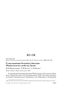 О гнездовании большого баклана Phalacrocorax carbo на Десне