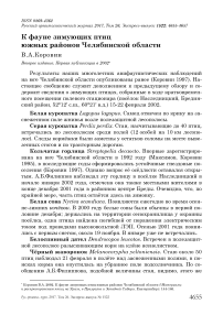 К фауне зимующих птиц южных районов Челябинской области