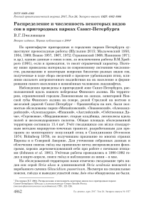 Распределение и численность некоторых видов сов в пригородных парках Санкт-Петербурга