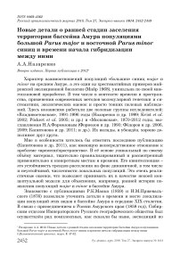 Новые детали о ранней стадии заселения территории бассейна Амура популяциями большой Parus major и восточной Parus minor синиц и времени начала гибридизации между ними