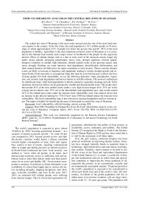 Food vulnerability analysis in the central dry zone of Myanmar