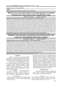 Показатели и критерии оценки состояния продовольственной безопасности: опыт Казахстана и зарубежных стран