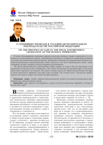 О специфике пробелов в уголовно-исполнительном законодательстве Российской Федерации