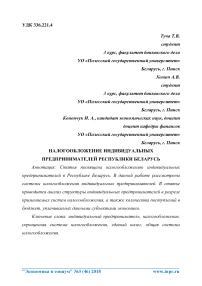 Налогообложение индивидуальных предпринимателей Республики Беларусь