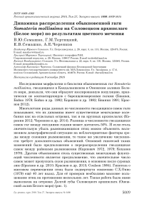 Динамика распределения обыкновенной гаги Somateria mollissima на Соловецком архипелаге (Белое море) по результатам цветного мечения
