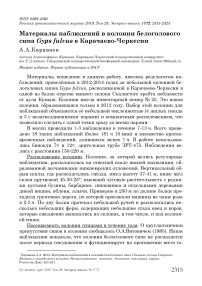 Материалы наблюдений в колонии белоголового сипа Gyps fulvus в Карачаево-Черкесии
