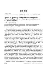 Новые встречи лапландского подорожника Calcarius lapponicus в Бухтарминской долине на Южном Алтае