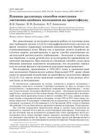 Влияние различных способов осветления лиственно-хвойных молодняков на орнитофауну