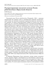 Распространение хохлатого осоеда Pernis ptilorhynchus в Иркутской области