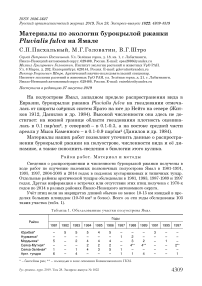 Материалы по экологии бурокрылой ржанки Pluvialis fulva на Ямале