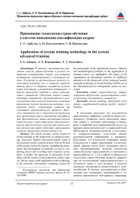 Применение технологии стрим-обучения в системе повышения квалификации кадров