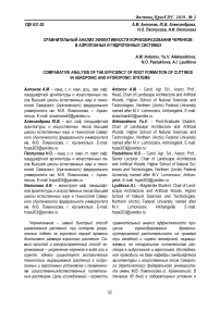 Сравнительный анализ эффективности корнеобразования черенков в аэропонных и гидропонных системах