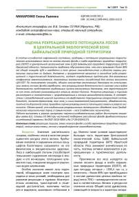 Оценка рекреационного потенциала лесов в Центральной экологической зоне Байкальской природной территории