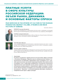 Платные услуги в сфере культуры Российской Федерации: объем рынка, динамика и основные факторы спроса
