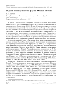 Редкие виды куликов в фауне южной России