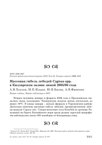 Массовая гибель лебедей Cygnus spp. в Кизлярском заливе зимой 2005/06 года