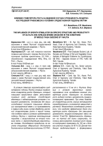 Влияние стимулятора роста на видовой состав и урожайность люцерно- кострецовой травосмеси в условиях среднетаежной подзоны Якутии
