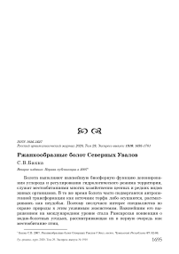 Ржанкообразные болот северных увалов