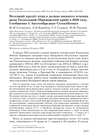 Весенний пролёт птиц в долине нижнего течения реки Раздольной (Приморский край) в 2020 году. Сообщение I. Аистообразные Ciconiiformes