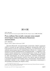 Роль кабана Sus scrofa в жизни популяций некоторых птиц в Волжско-Камском заповеднике