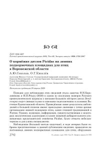 О кормёжке дятлов Picidae на зимних подкормочных площадках для птиц в Воронежской области