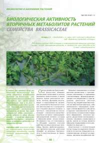 Биологическая активность вторичных метаболитов растений семейства brassicaceae