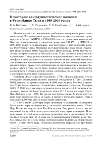 Некоторые авифаунистические находки в Республике Тыва в 1999-2010 годах