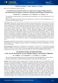 Геохимическая аномалия кобальта и никеля на площади Черногорского месторождения ювелирного скаполита, Центральный Памир (Таджикистан)