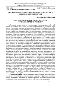 Оптимизация логистической системы малого торгового предприятия