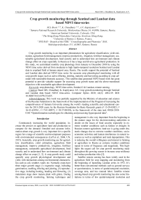 Crop growth monitoring through Sentinel and Landsat data based NDVI time-series