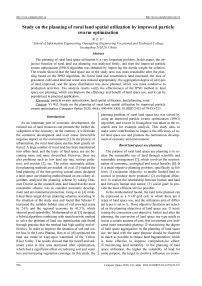 Study on the planning of rural land spatial utilization by improved particle swarm optimization