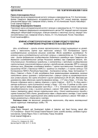 Влияние агрометеорологических условий Среднего Поволжья на формирование продуктивности льна масличного