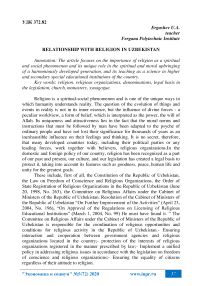 Relationship with religion in Uzbekistan