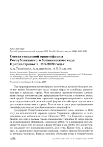 Состав гнездовой орнитофауны Республиканского ботанического сада Приднестровья в 1997-2020 годах