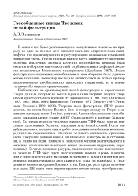 Гусеобразные птицы Тверских полей фильтрации