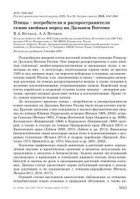 Птицы - потребители и распространители семян хвойных пород на Дальнем Востоке