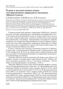 Редкие и малочисленные птицы государственного природного заказника «Маныч-Гудило»