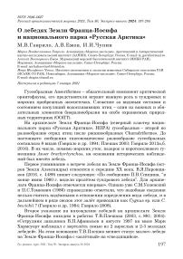 О лебедях земли Франца-Иосифа и национального парка «Русская Арктика»