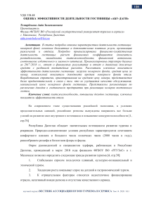 Оценка эффективности деятельности гостиницы «Абу- Даги»