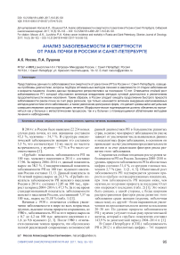 Анализ заболеваемости и смертности от рака почки в России и Санкт-Петербурге