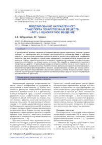 Моделирование направленного транспорта лекарственных веществ. Часть I. Однократное введение