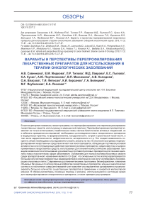 Варианты и перспективы перепрофилирования лекарственных препаратов для использования в терапии онкологических заболеваний