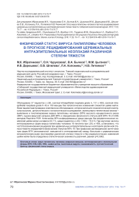 Физический статус вируса папилломы человека в прогнозе рецидивирования цервикальных интраэпителиальных неоплазий различной степени тяжести